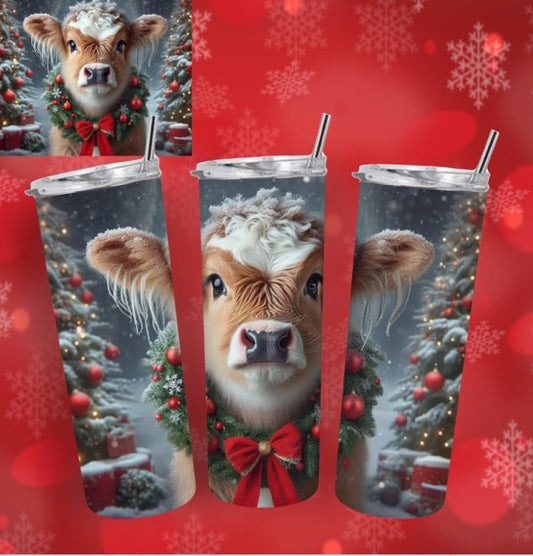 Christmas Cow Tumbler