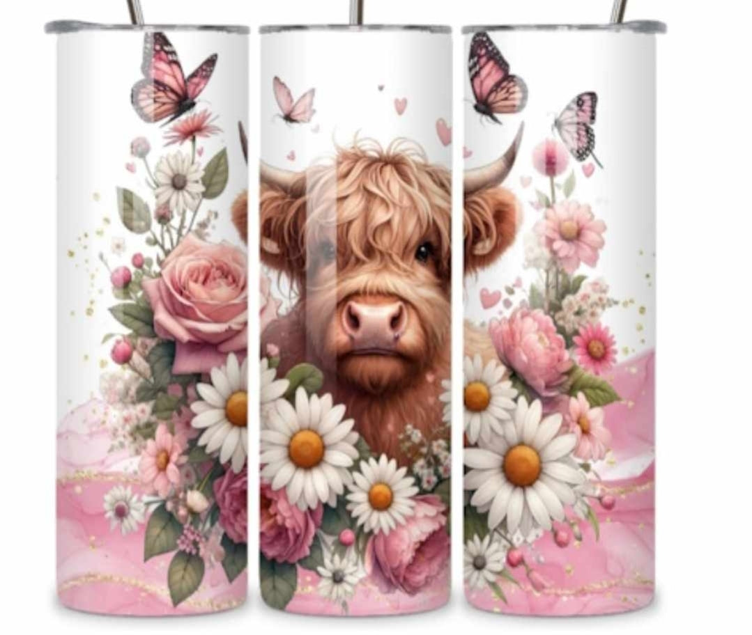 Highland cow tumbler