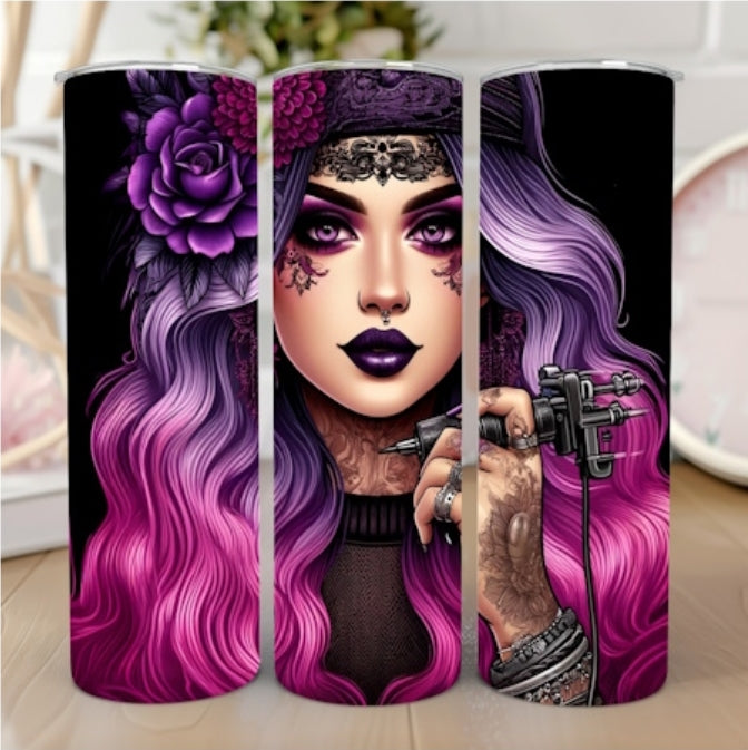 Tattoo girl tumbler