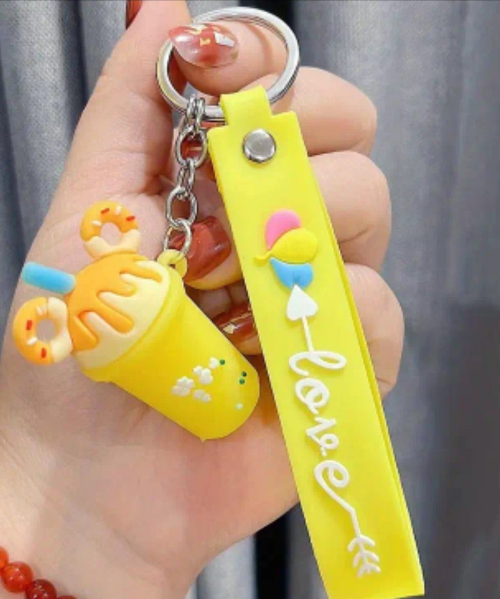 Yellow cup keyring