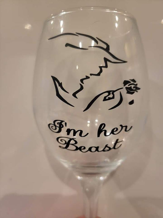 Mr & Mrs wine glass