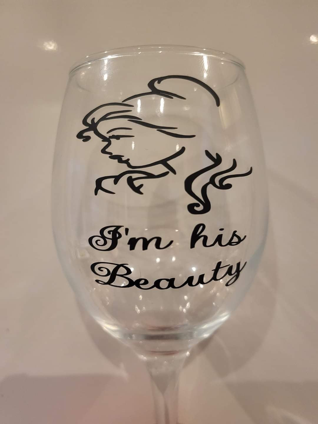 Mr & Mrs wine glass